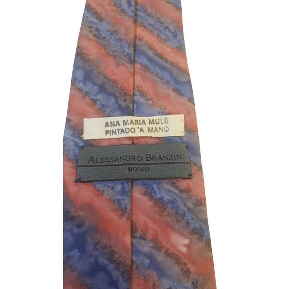Alessandro Branzini and Uomo Necktie Hand Painted by Ana Maria Mule Designer Tie - Picture 5 of 10